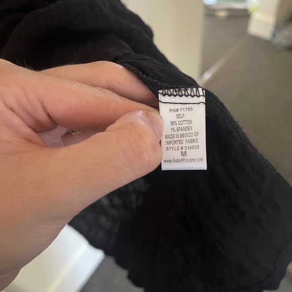 Robin Piccone FIONA FLOUNCY DRESS Black Textured size medium - Picture 7 of 11